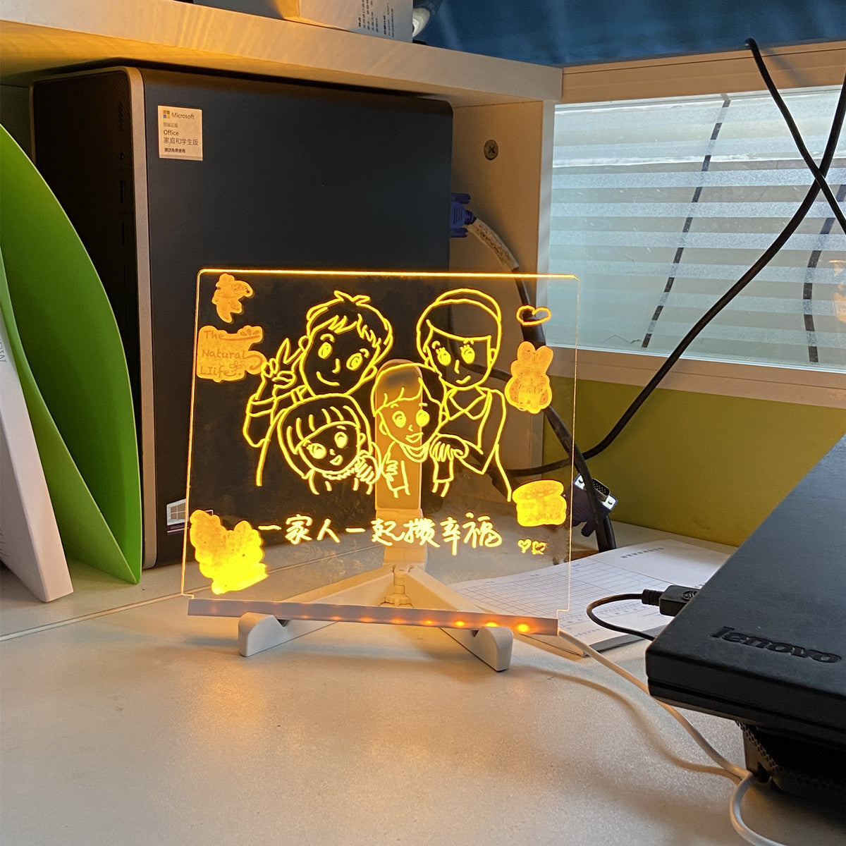 Tableau d'écriture et de coloriage en acrylique – Tableau LED lumineux transparent