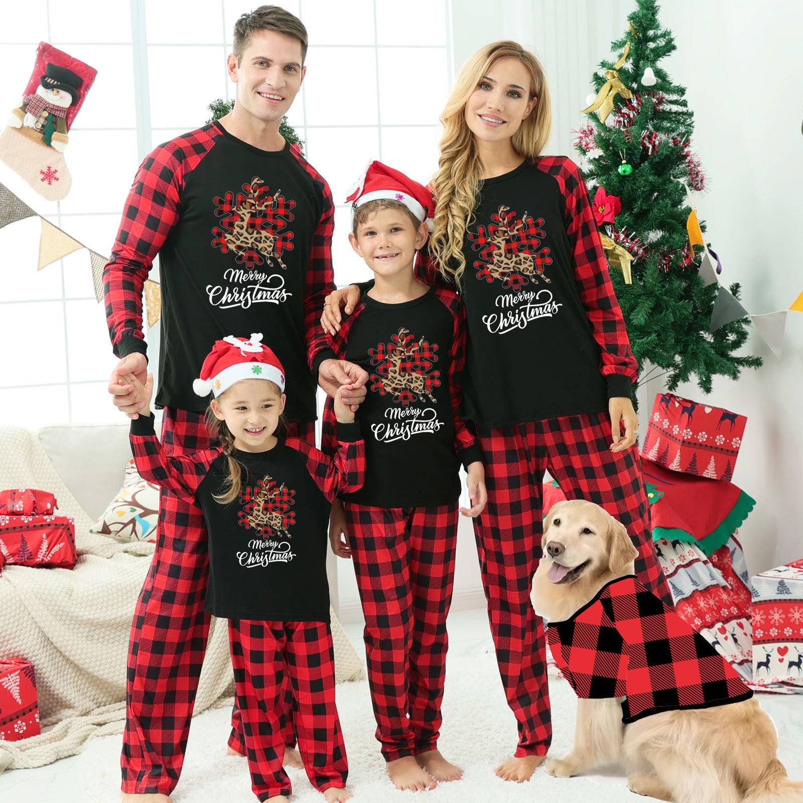 Matching Christmas design family pyjamas